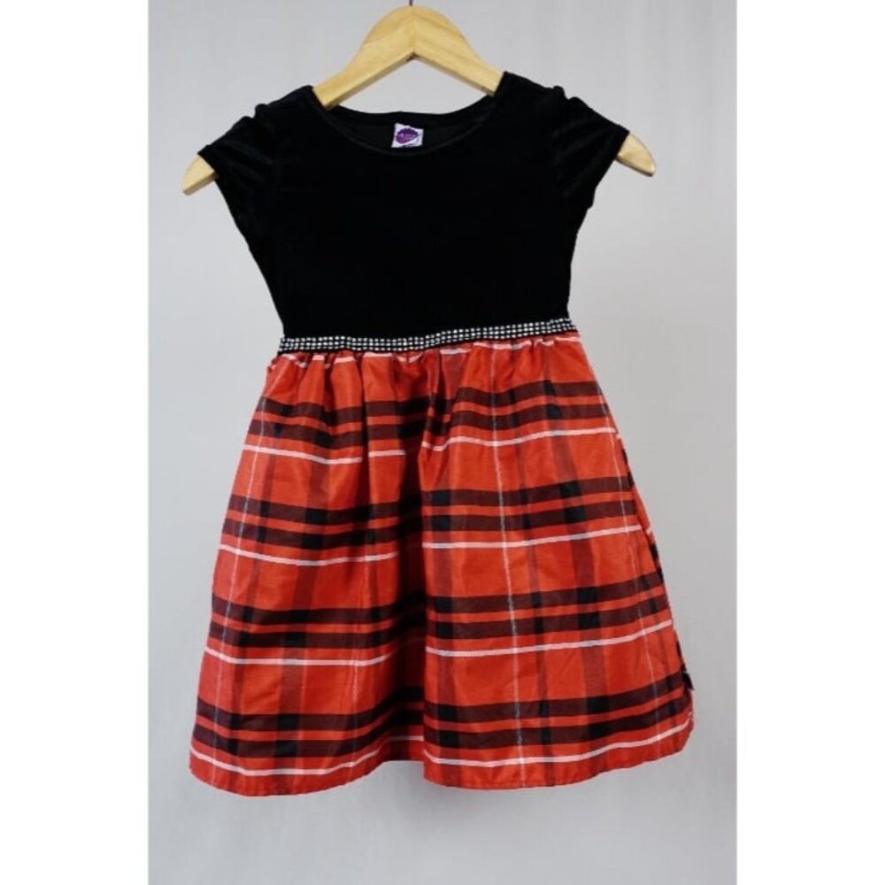 Dollie & Me Short Sleeve Christmas Holiday Red Dress Size 6